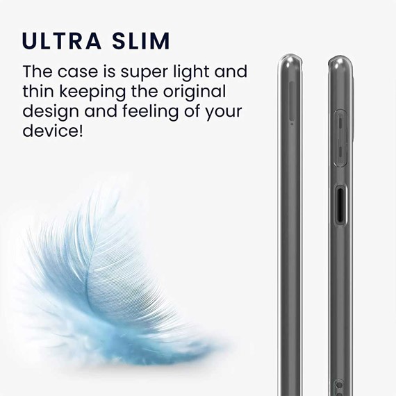CaseUp Samsung Galaxy M22 Kılıf İnce Şeffaf Silikon Beyaz 3